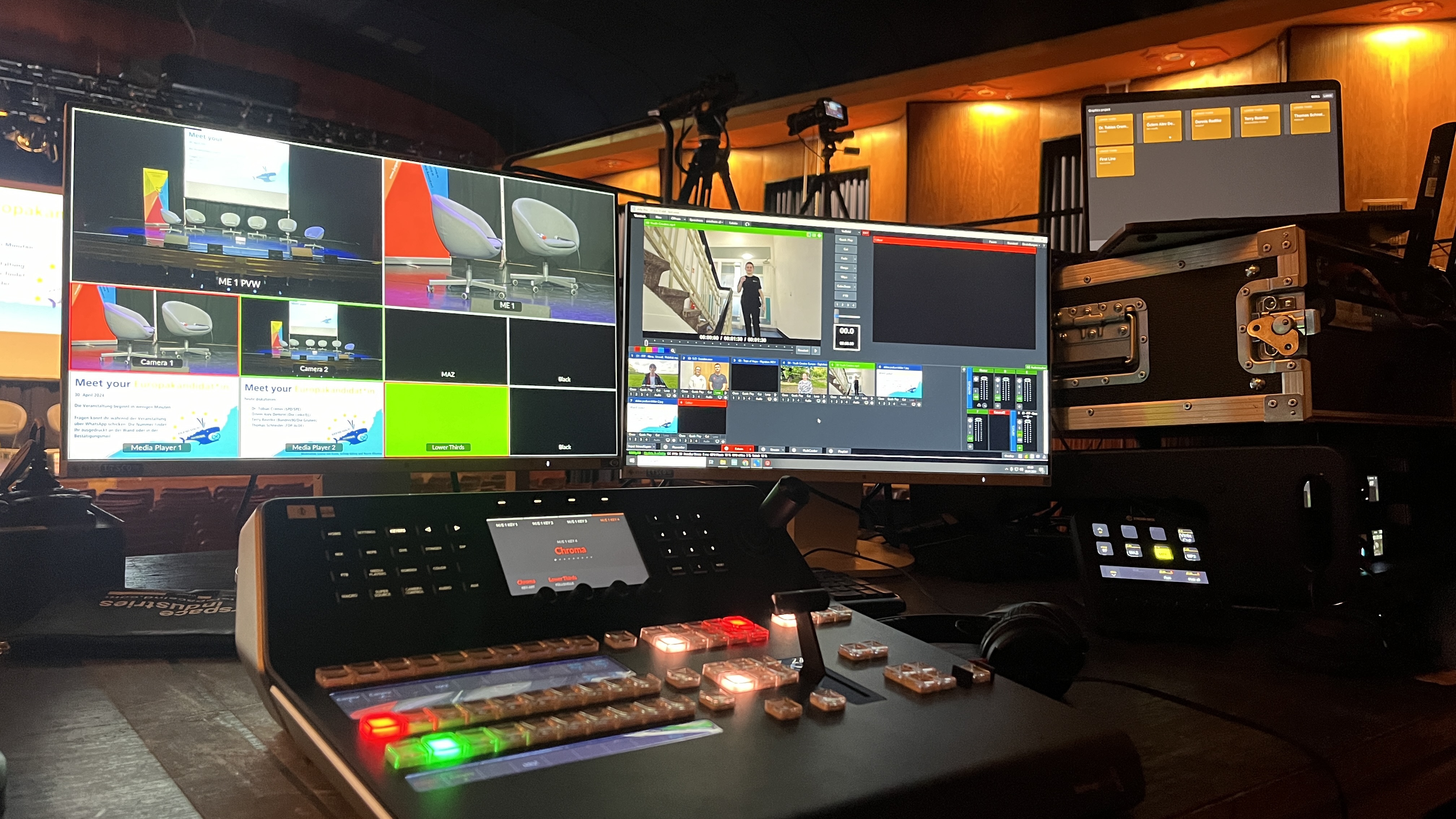 Live-Setup für Speaker, Bühne und Showtechnik